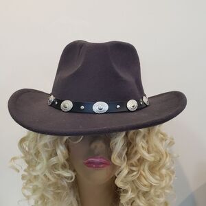 Stylish Gray Hat with Silver Accents